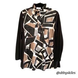 Terra SJ Apparel Wired Collar Lagenlook Top Women Size Small Long Sleeves